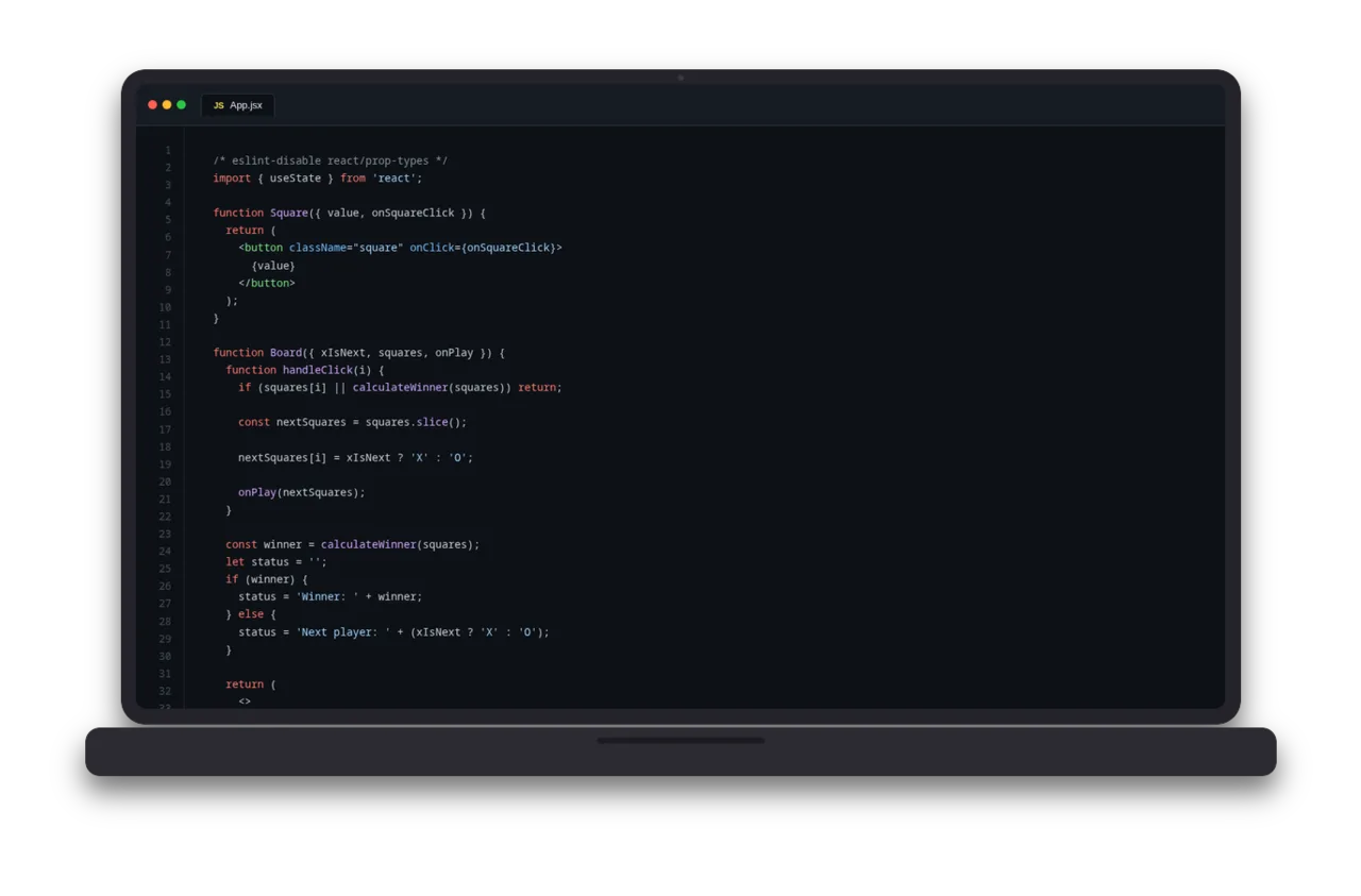 Tangkapan layar React Learning