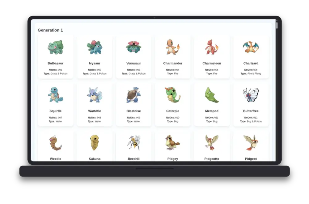 Tangkapan layar Z-API Pokémon